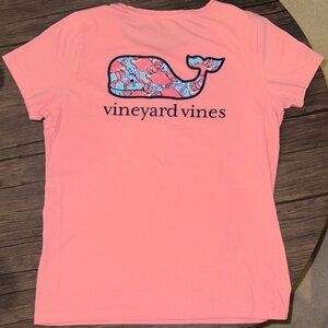 Vineyard Vines Salmon Color Tee with Lobster Whale